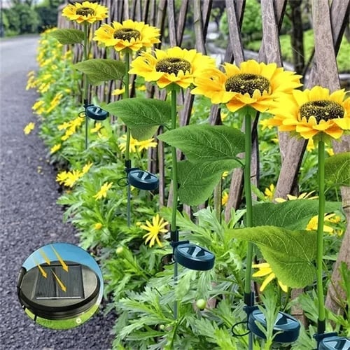 Solar Gartenleuchten Sonnenblumen Warmweiß Außenbeleuchtung Wetterfest product image 17