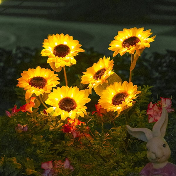 Solar Gartenleuchten Sonnenblumen Warmweiß Außenbeleuchtung Wetterfest product image 8
