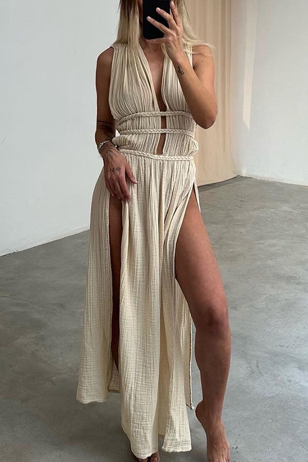 Boho-Maxikleid gefertigt aus weichen, atmungsaktiven Stoffen Für Frauen