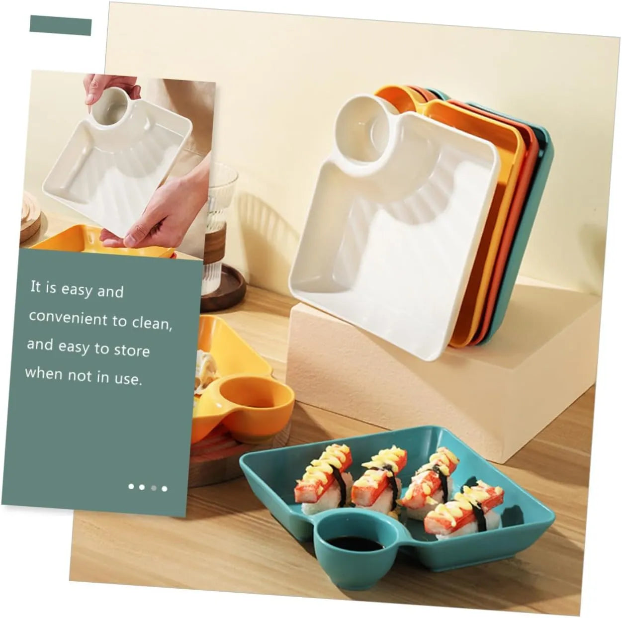 Snack- & Dip-Teller – Soßenschale, Stapelbar, 4 Farben product image 5