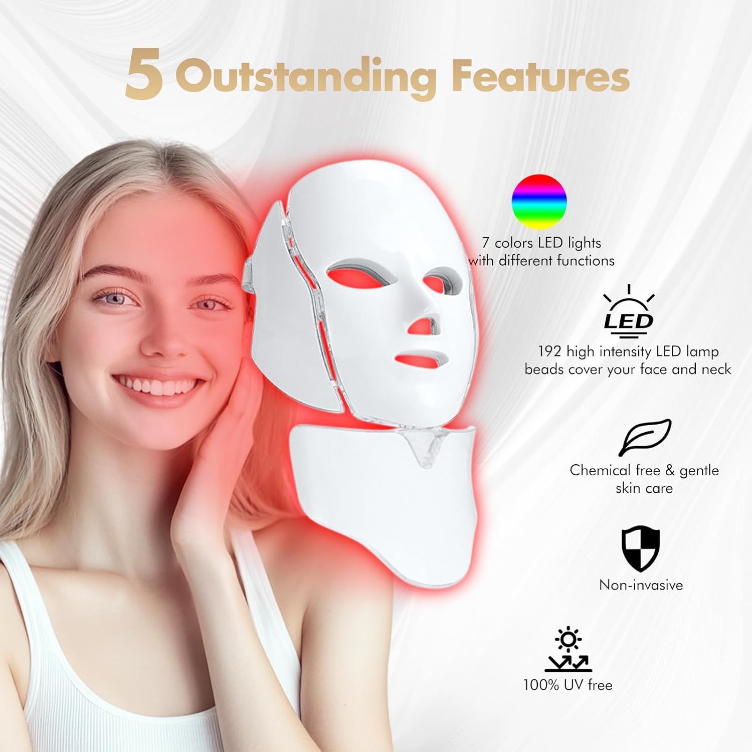 TherapyMask™ – 7-Farben LED-Gesichtsmaske, kabellos & wiederaufladbar [50% Rabatt]