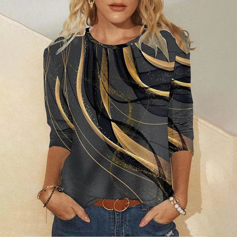 Künstlerische Bluse mit modernem Design und glattem Stoff für Frauen