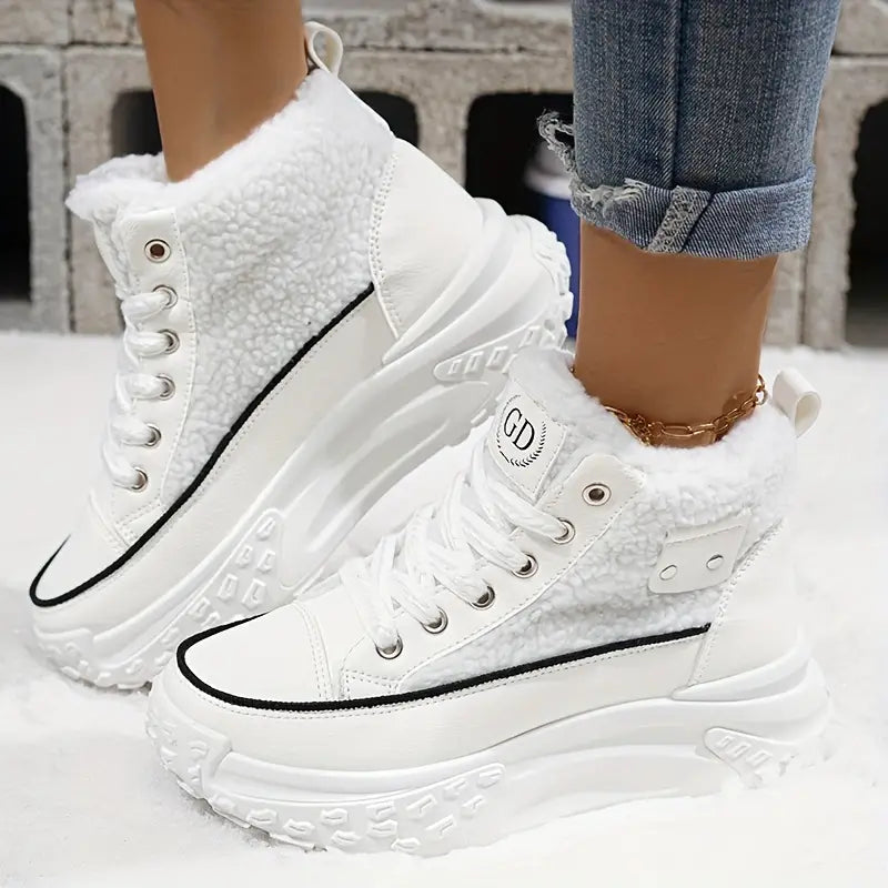 Gemütliche Fleece-gefütterte Schneestiefel Für Lässigen Winterstil Für Frauen