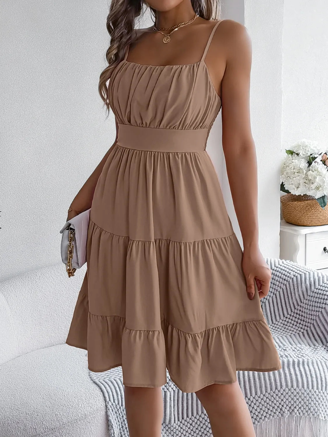 Gaelle | Stufenkleid mit gesmoktem Rücken