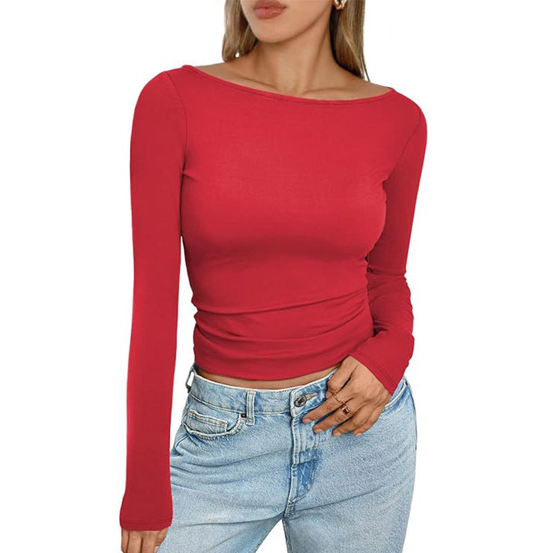 Langarm-Slim-Fit-T-Shirt für Frauen