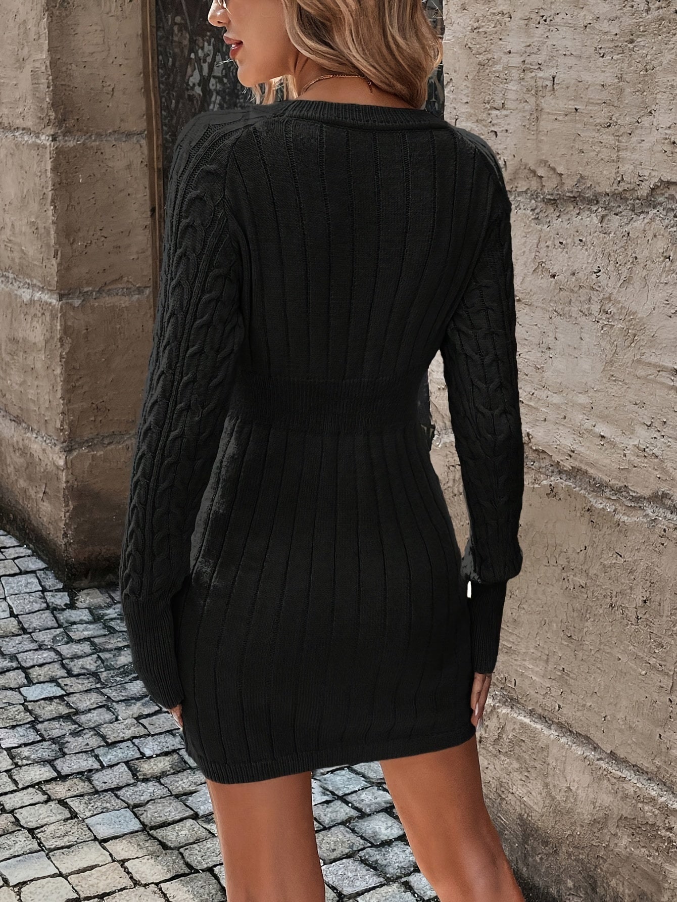 Danica | Pullover-Kleid aus Zopfstrick