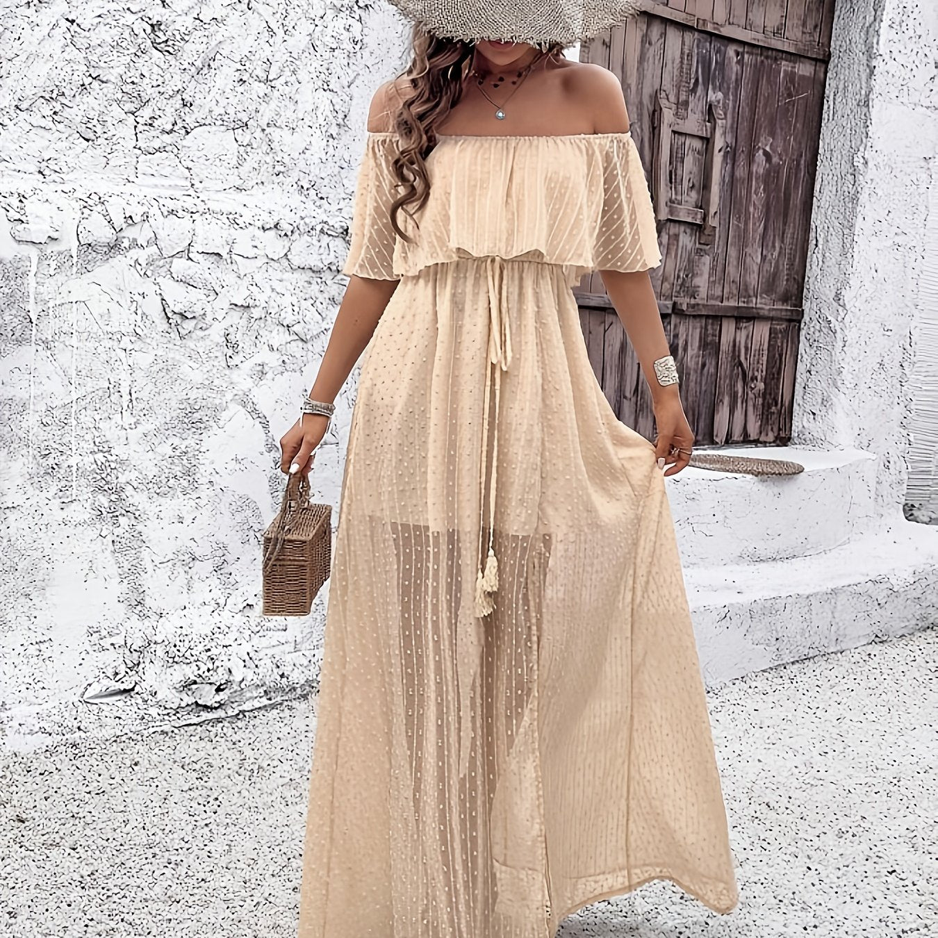 Daphara | Off-Shoulder A-Linienkleid