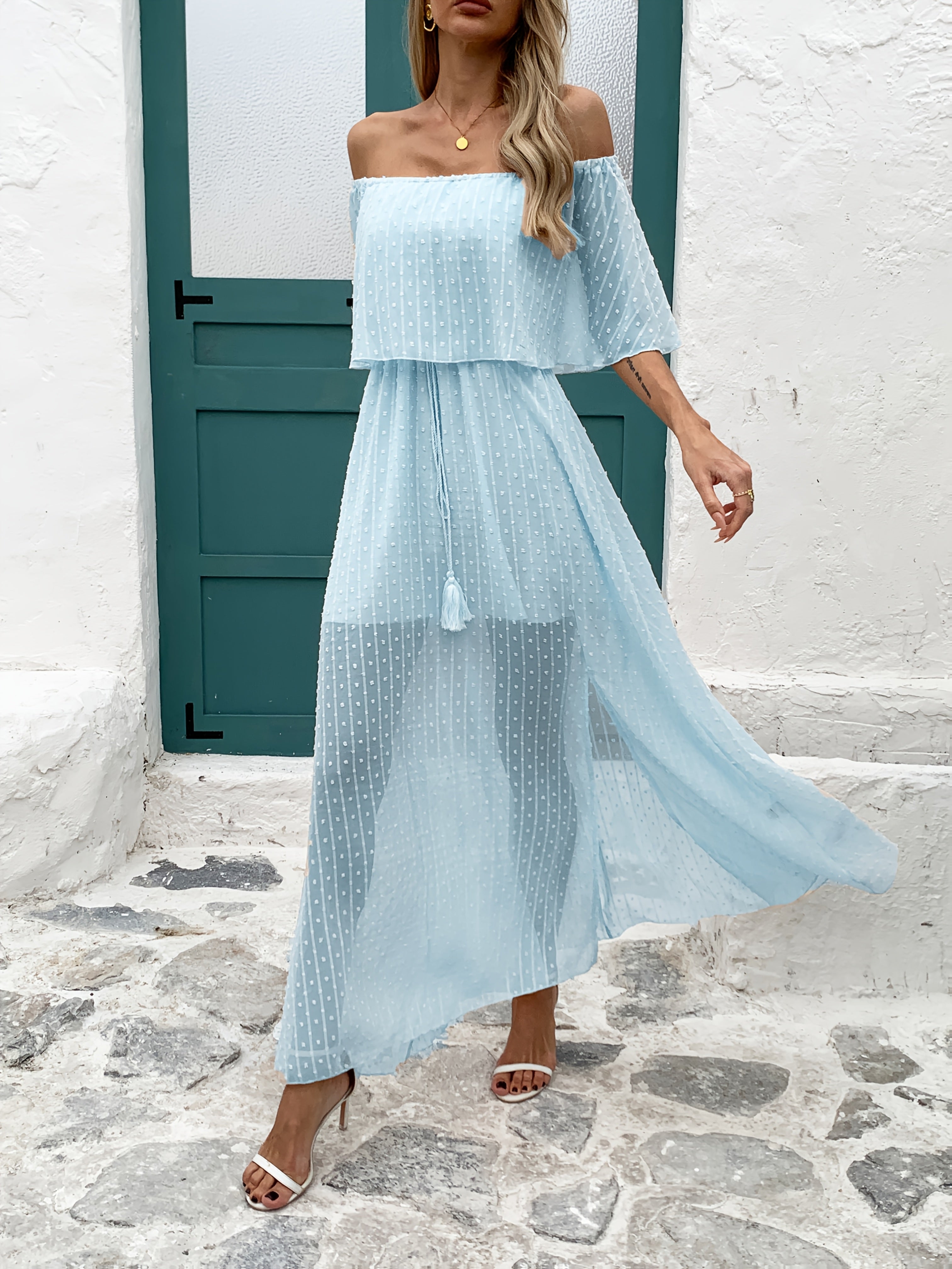 Daphara | Off-Shoulder A-Linienkleid