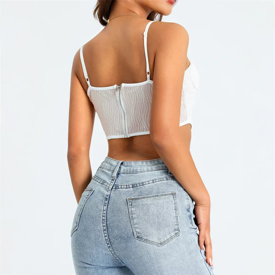 Korsett im Camisole Stil mit zarten Trägern und geformter Passform für Frauen