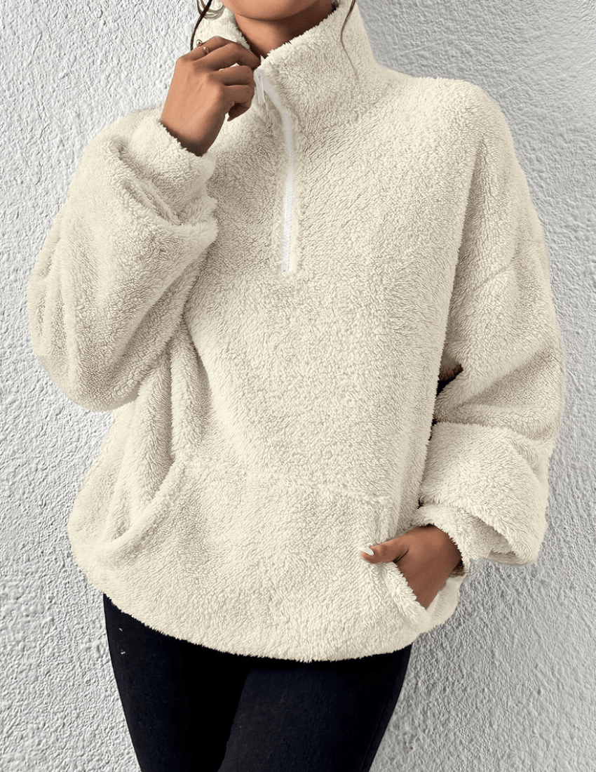 Warmer Fleece-Winterpullover Für Höchsten Kälteschutz Für Frauen