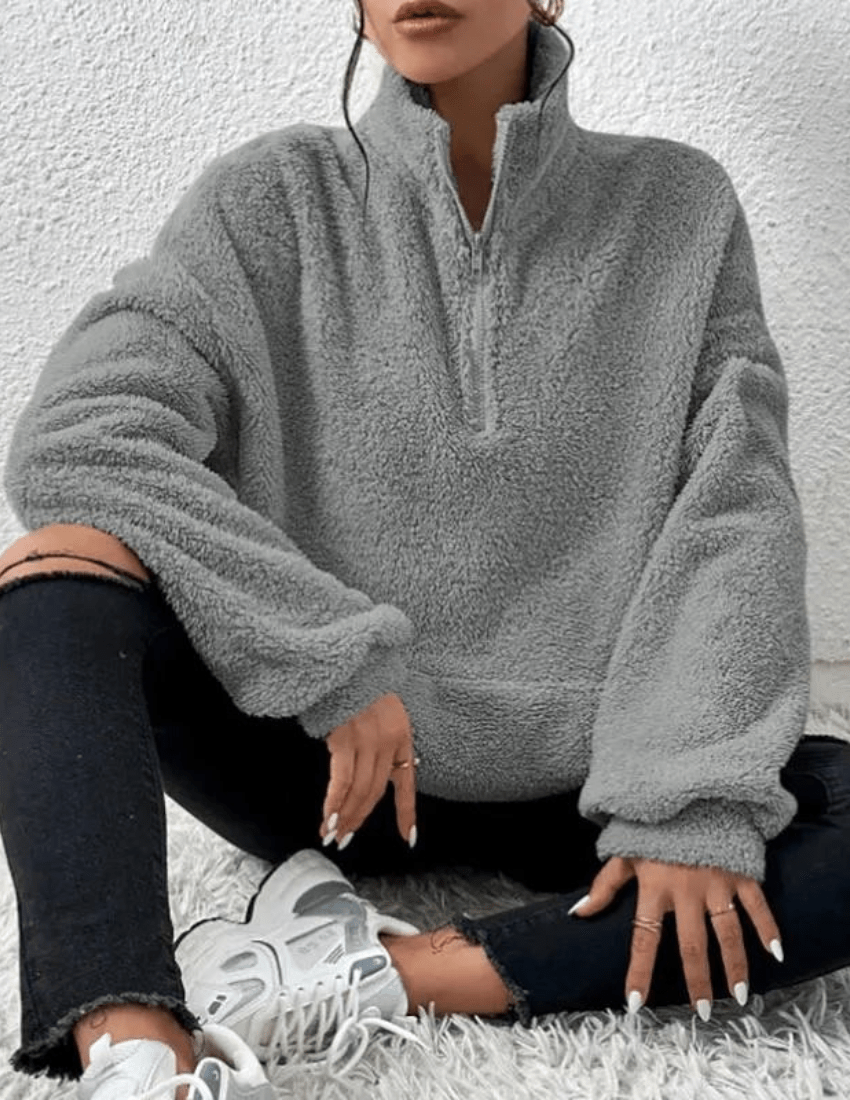 Warmer Fleece-Winterpullover Für Höchsten Kälteschutz Für Frauen