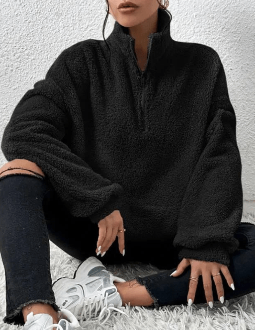 Warmer Fleece-Winterpullover Für Höchsten Kälteschutz Für Frauen