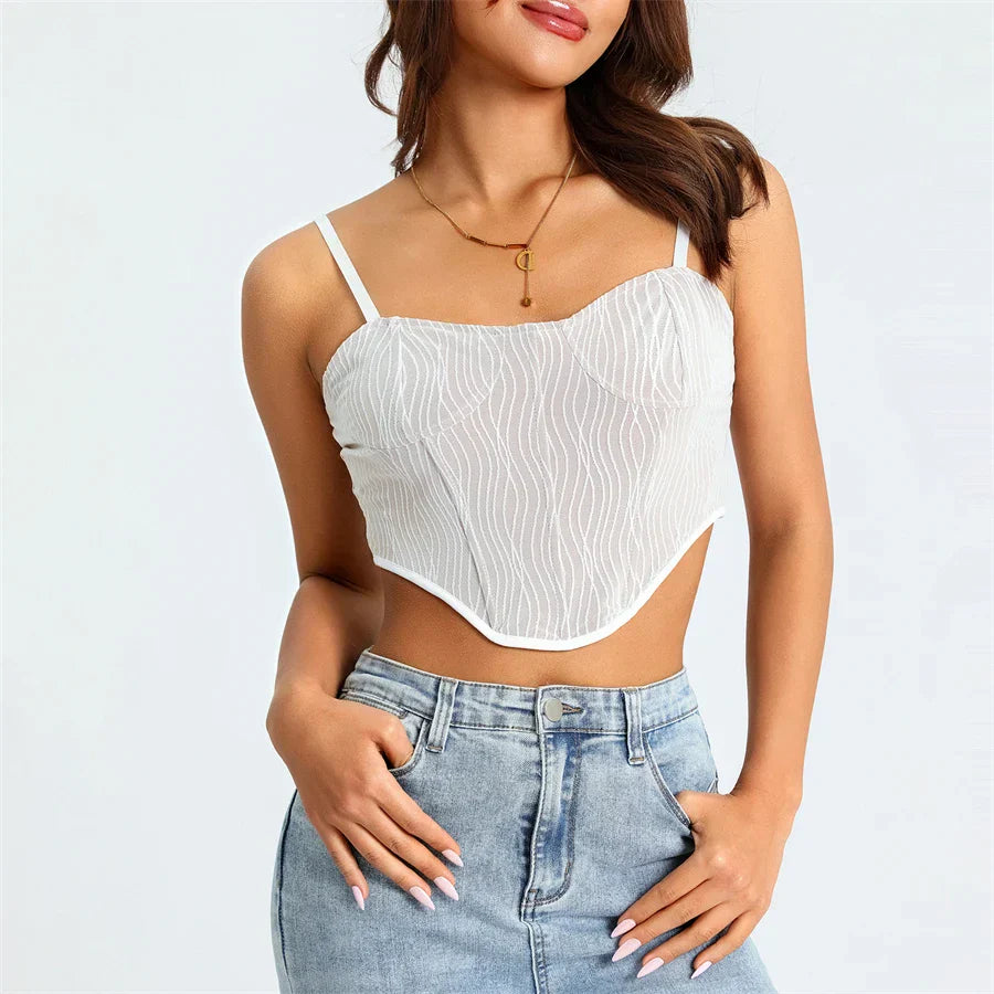 Korsett im Camisole Stil mit zarten Trägern und geformter Passform für Frauen