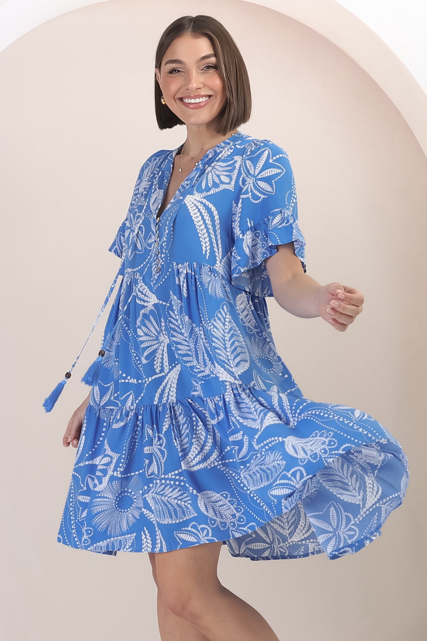 Aderyn | Verspieltes Minikleid mit Print