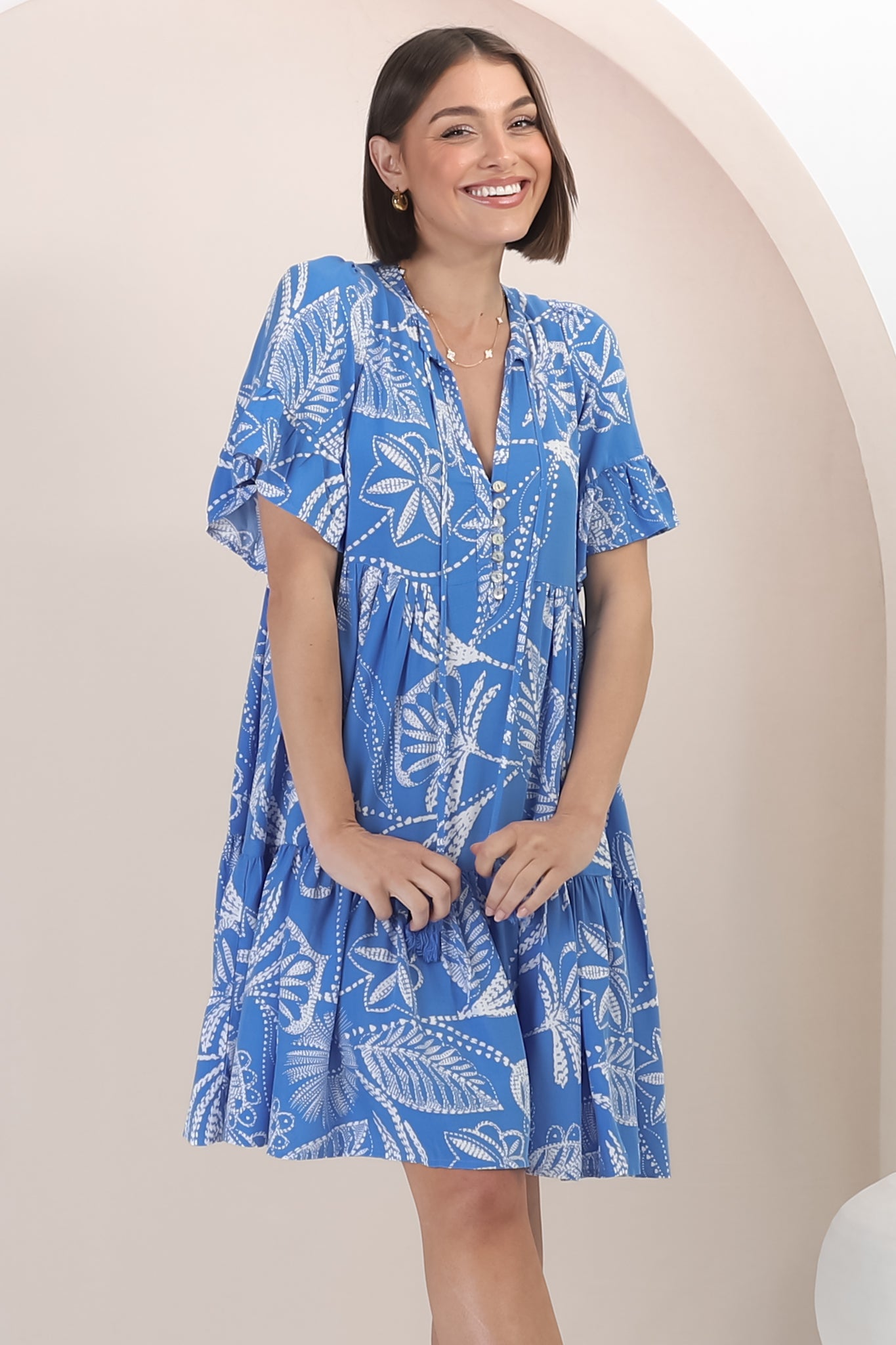 Aderyn | Verspieltes Minikleid mit Print