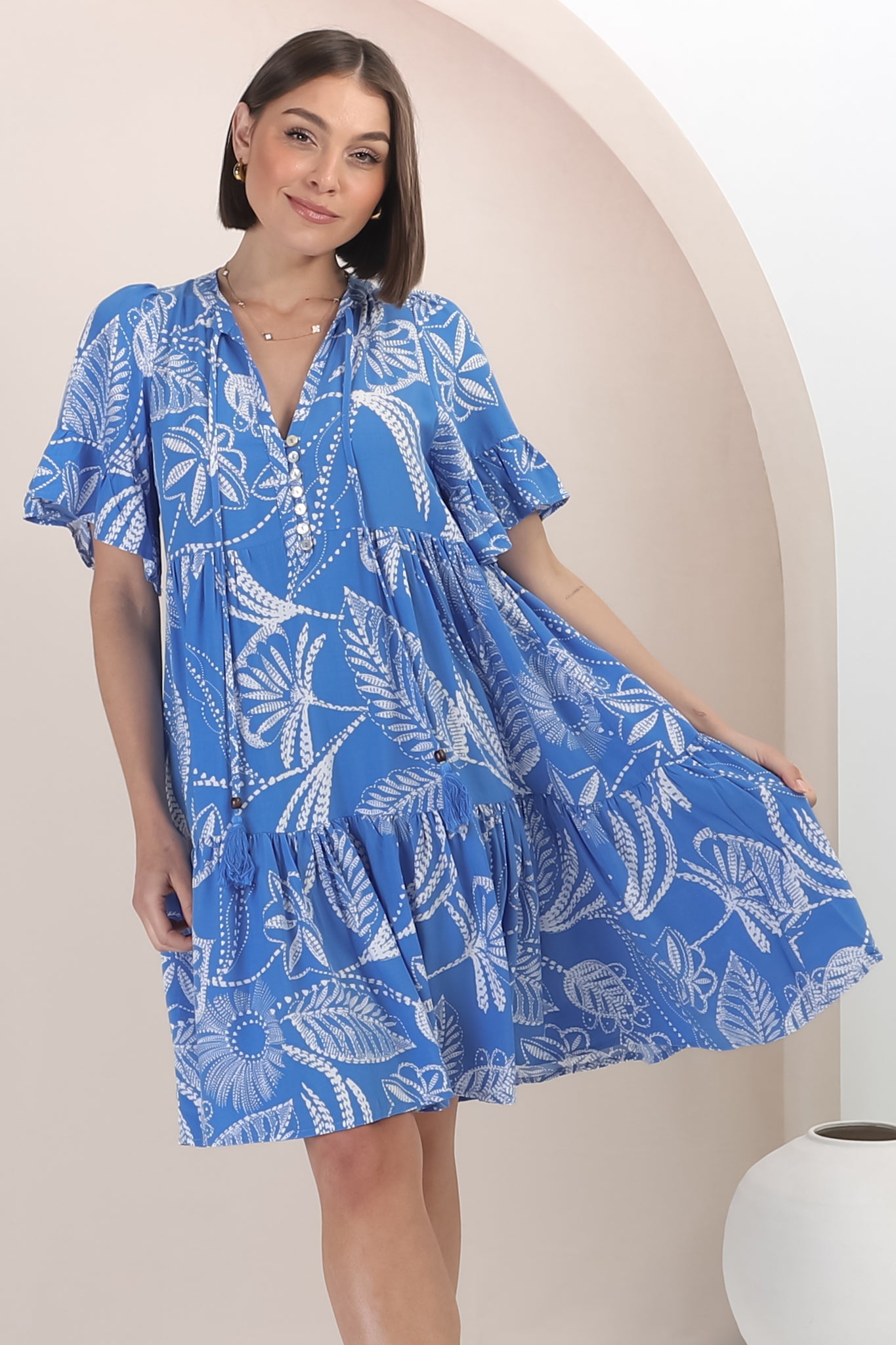 Aderyn | Verspieltes Minikleid mit Print