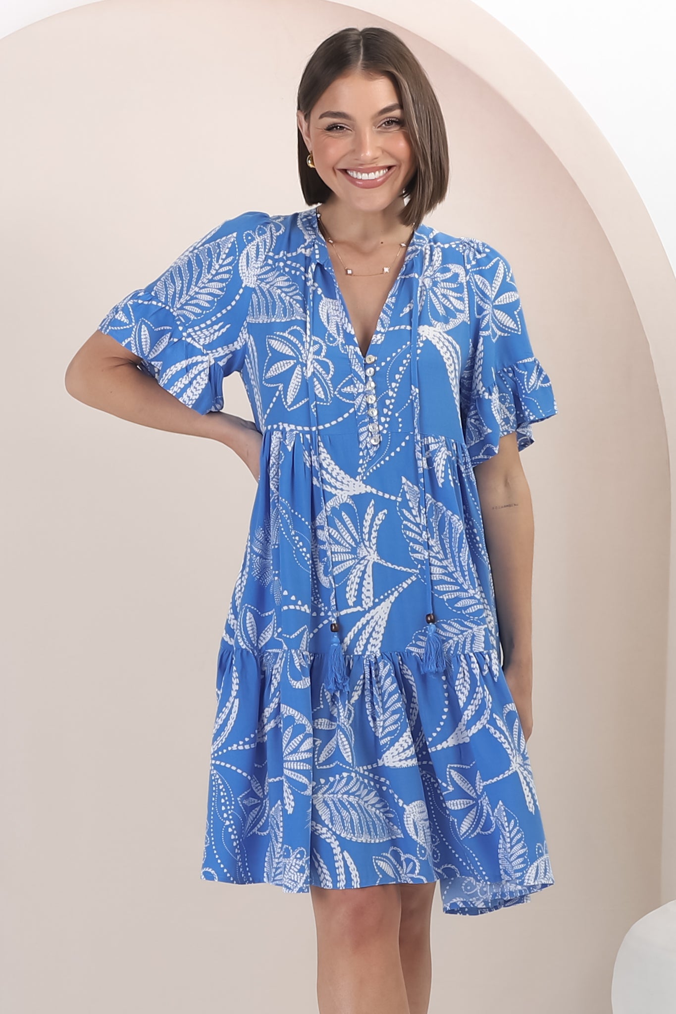Aderyn | Verspieltes Minikleid mit Print
