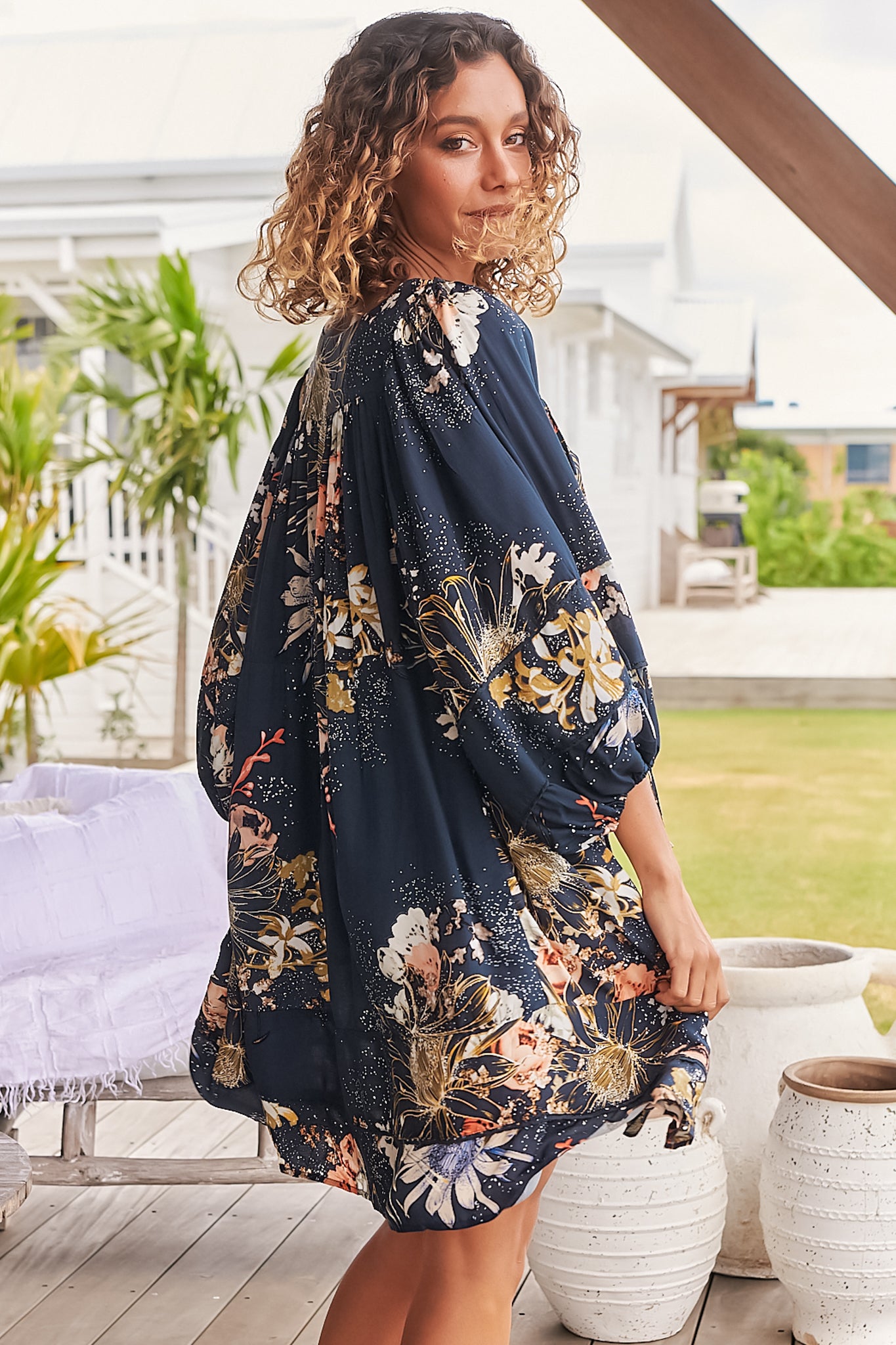 Elaria | Verspieltes Indigo Minikleid