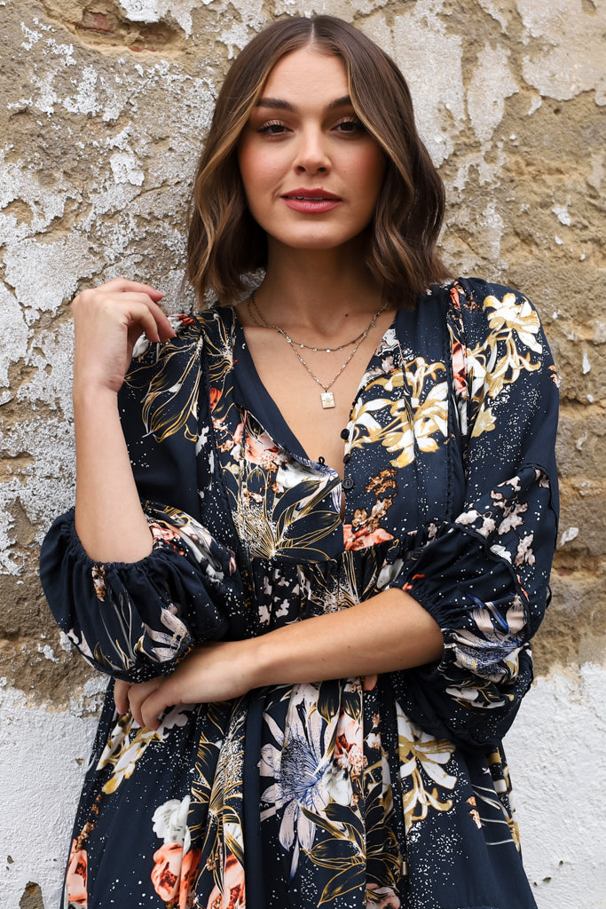 Elaria | Verspieltes Indigo Minikleid