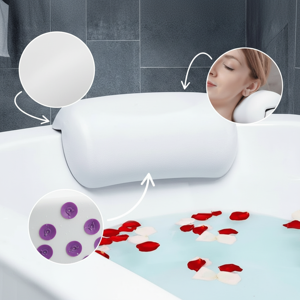 Badewannenkissen mit Saugnapf – Nackenstütze für die Wanne product image 3