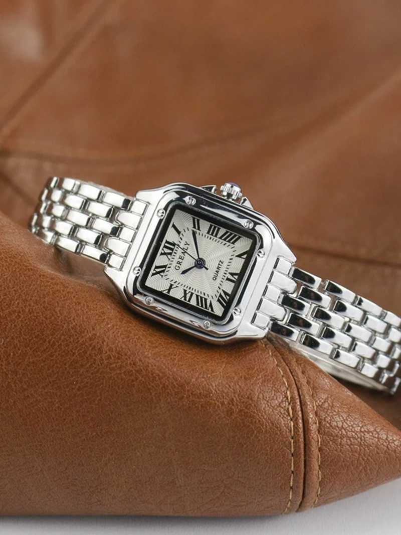 Premium-Quadrat-Quarzuhr mit elegantem Design Für Frauen