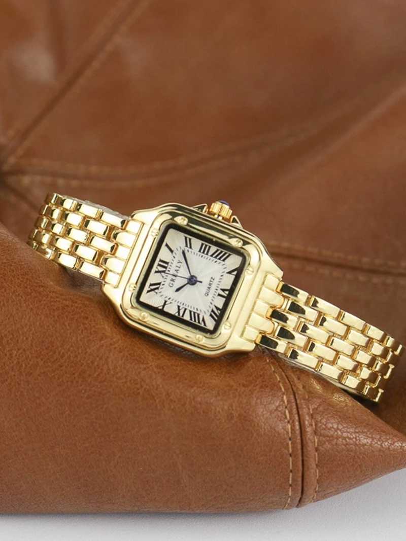 Premium-Quadrat-Quarzuhr mit elegantem Design Für Frauen