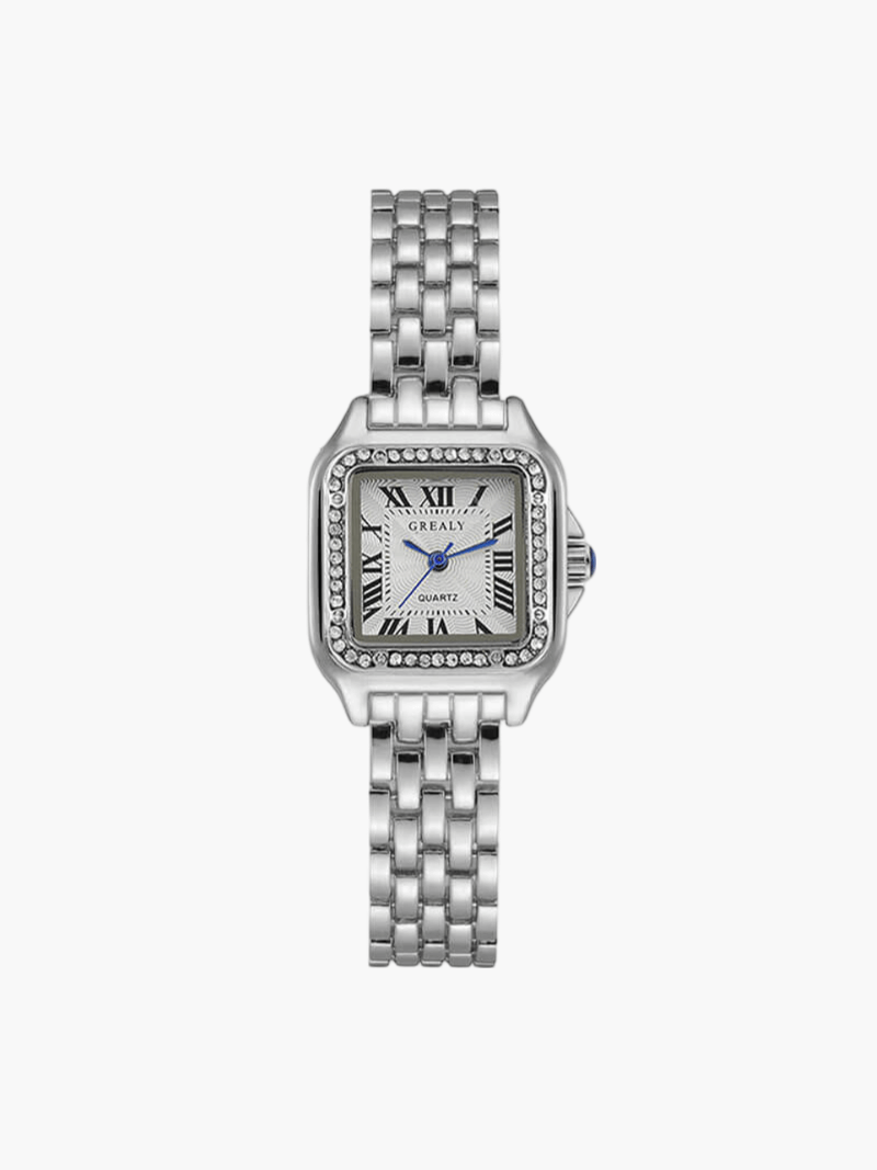 Premium-Quadrat-Quarzuhr mit elegantem Design Für Frauen