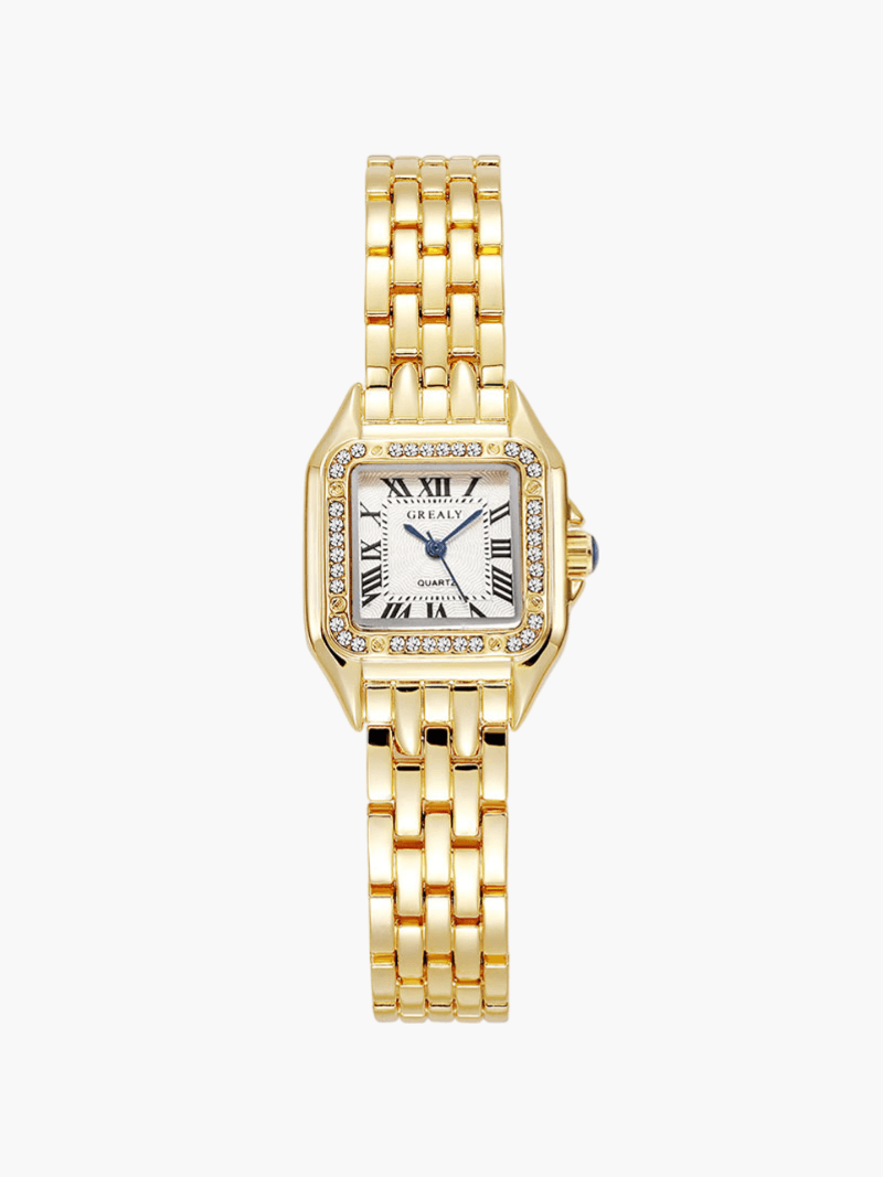 Premium-Quadrat-Quarzuhr mit elegantem Design Für Frauen