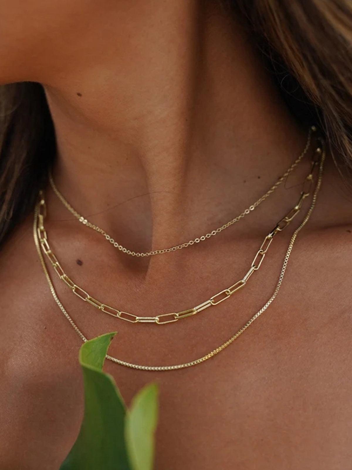 Elegante mehrschichtige Kette mit Pariser Charme für Damen
