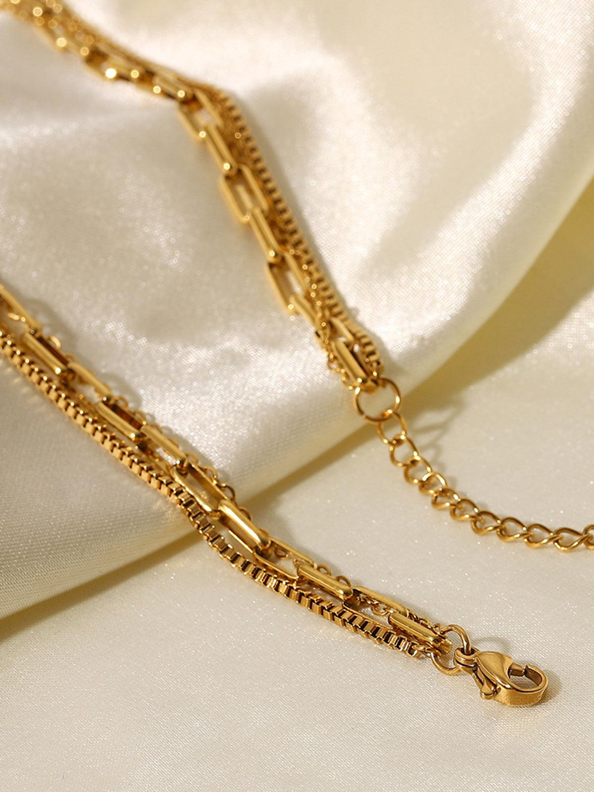 Elegante mehrschichtige Kette mit Pariser Charme für Damen