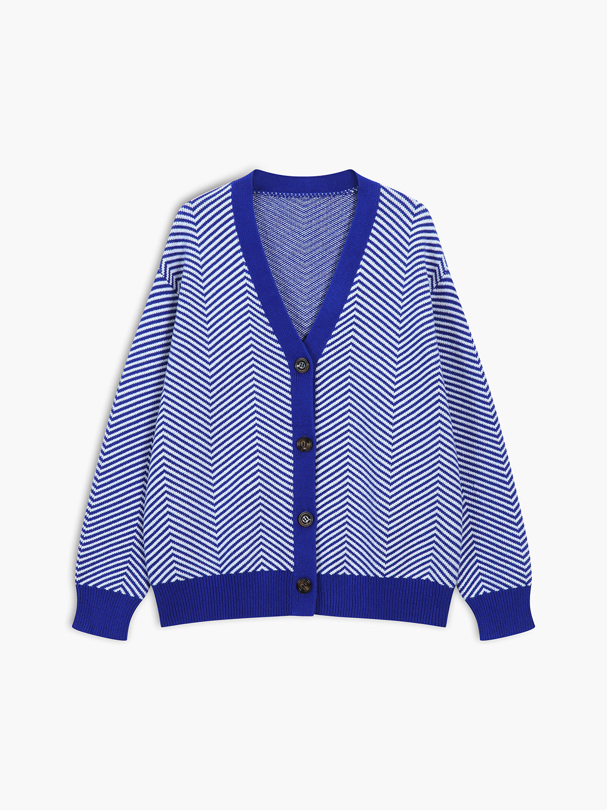 Strickcardigan mit grafischem Zickzackmuster für Frauen