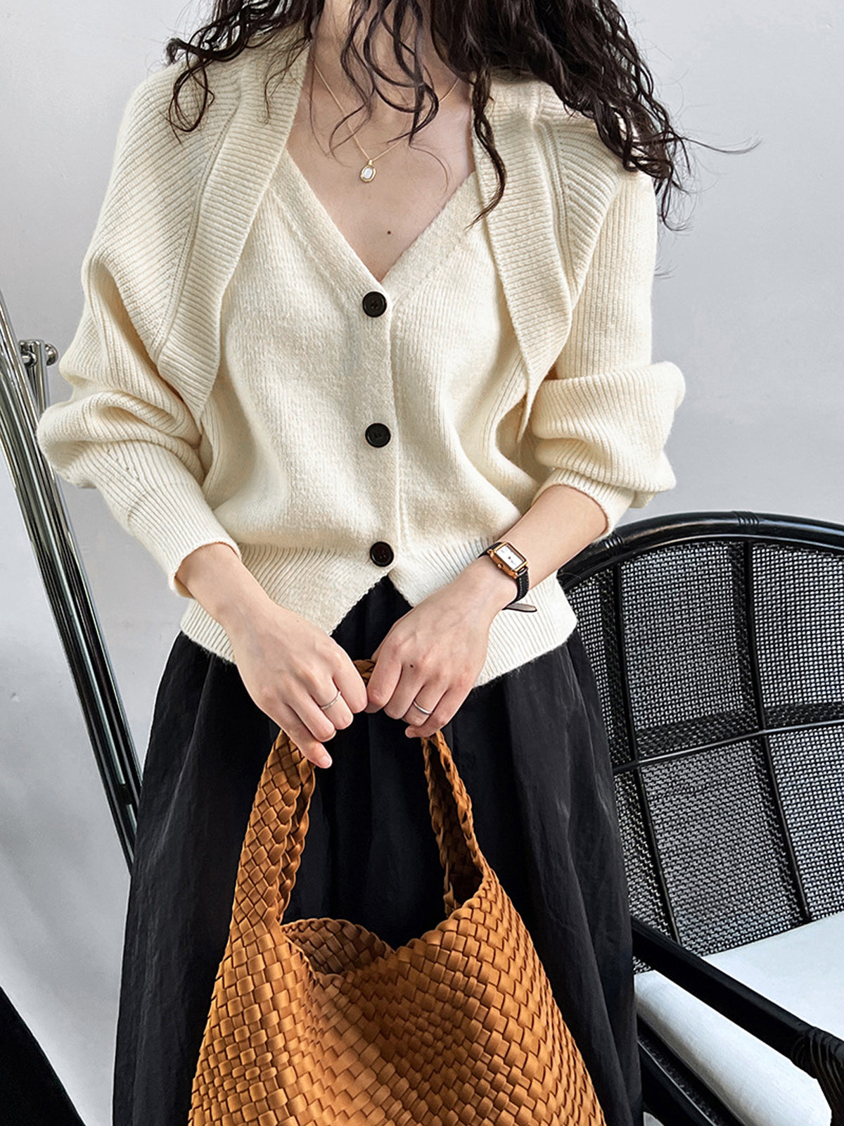 Stilvoller Patchwork-V-Ausschnitt für Frauen