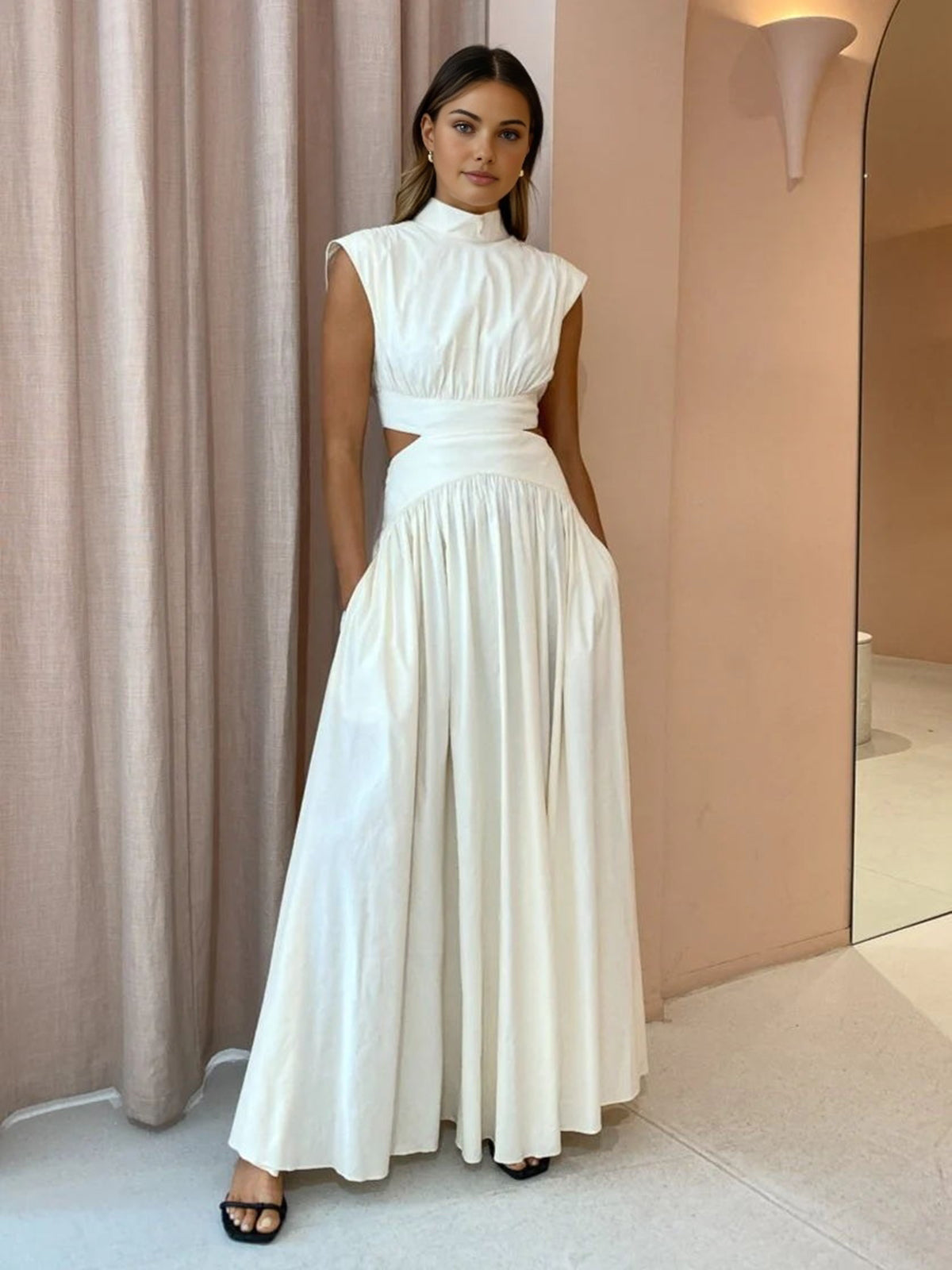 Chavelle | Halsausschnitt Langes Kleid
