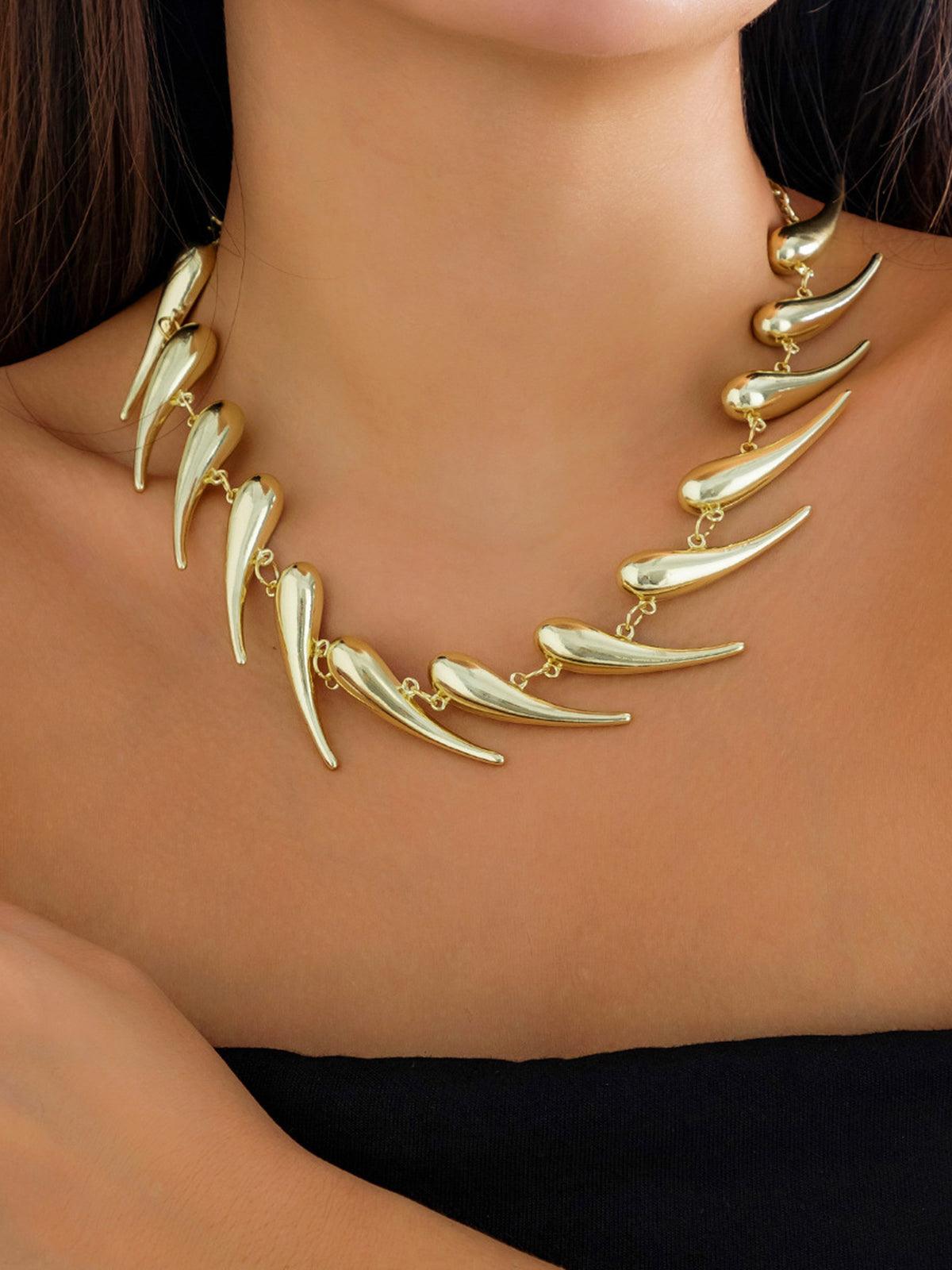 Geometrische Wassertropfen Kette für Damen