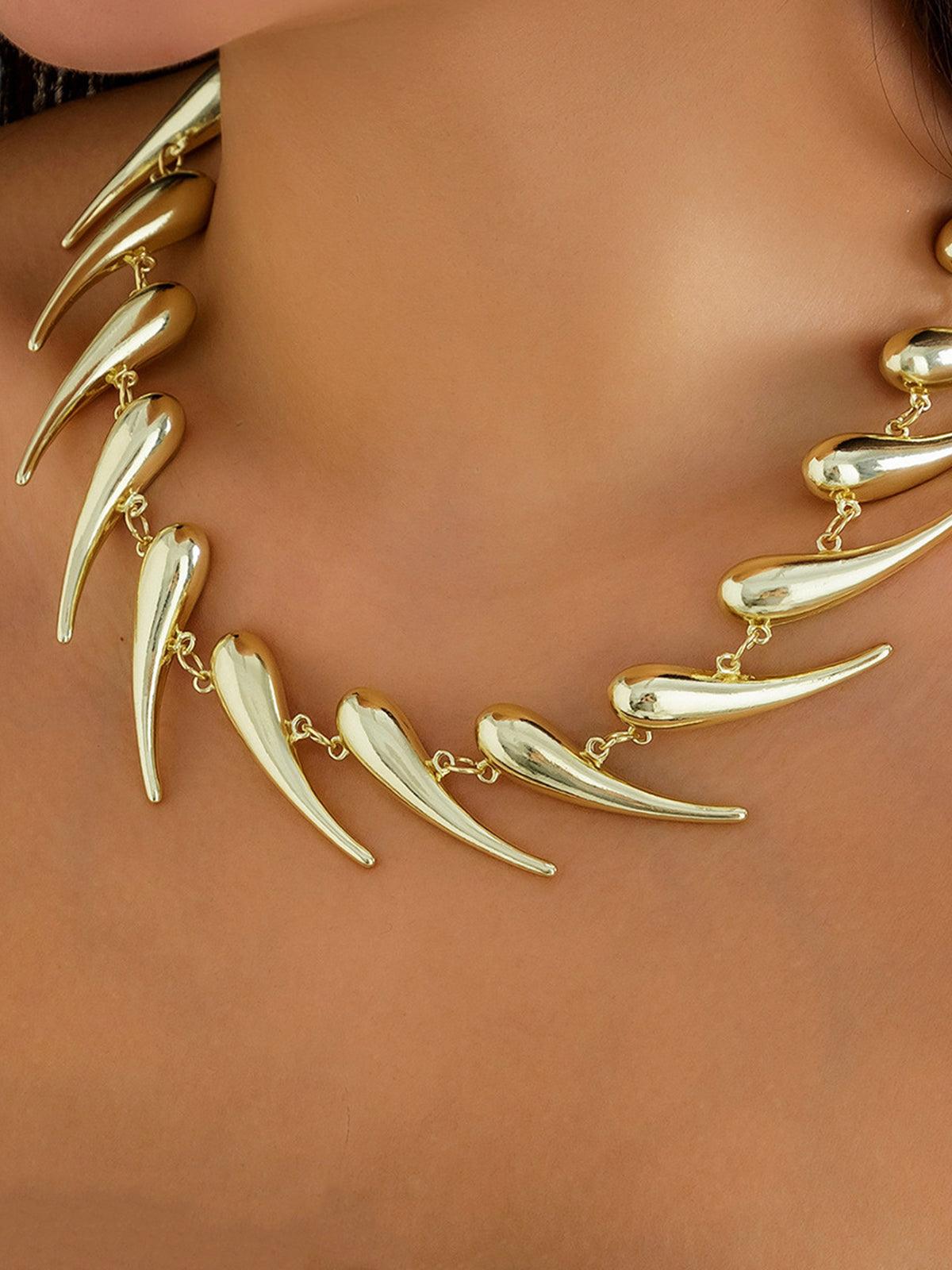 Geometrische Wassertropfen Kette für Damen