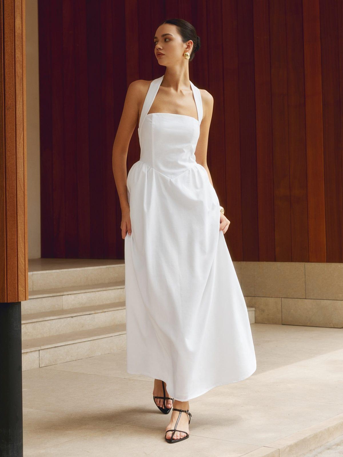 Elegantes Halter Maxikleid mit anspruchsvollem Stil für Damen