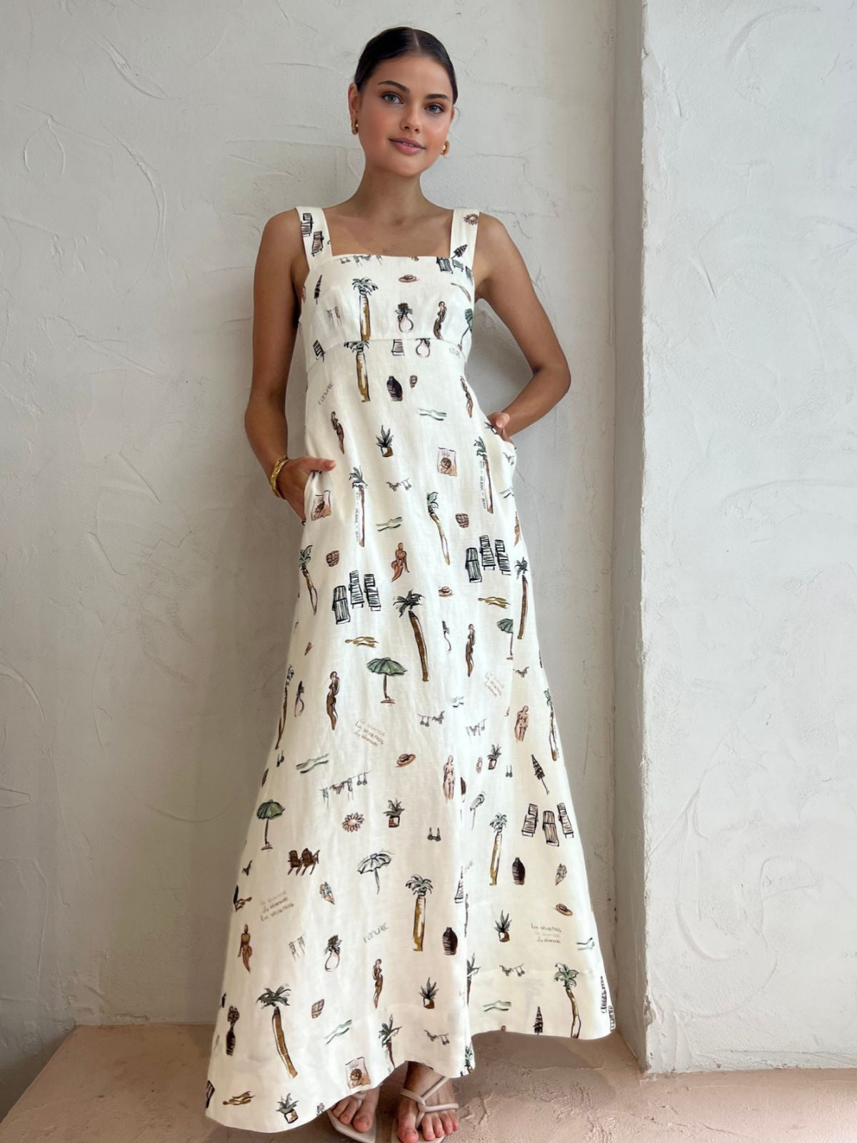 Fida | Tropisches Maxikleid Damen