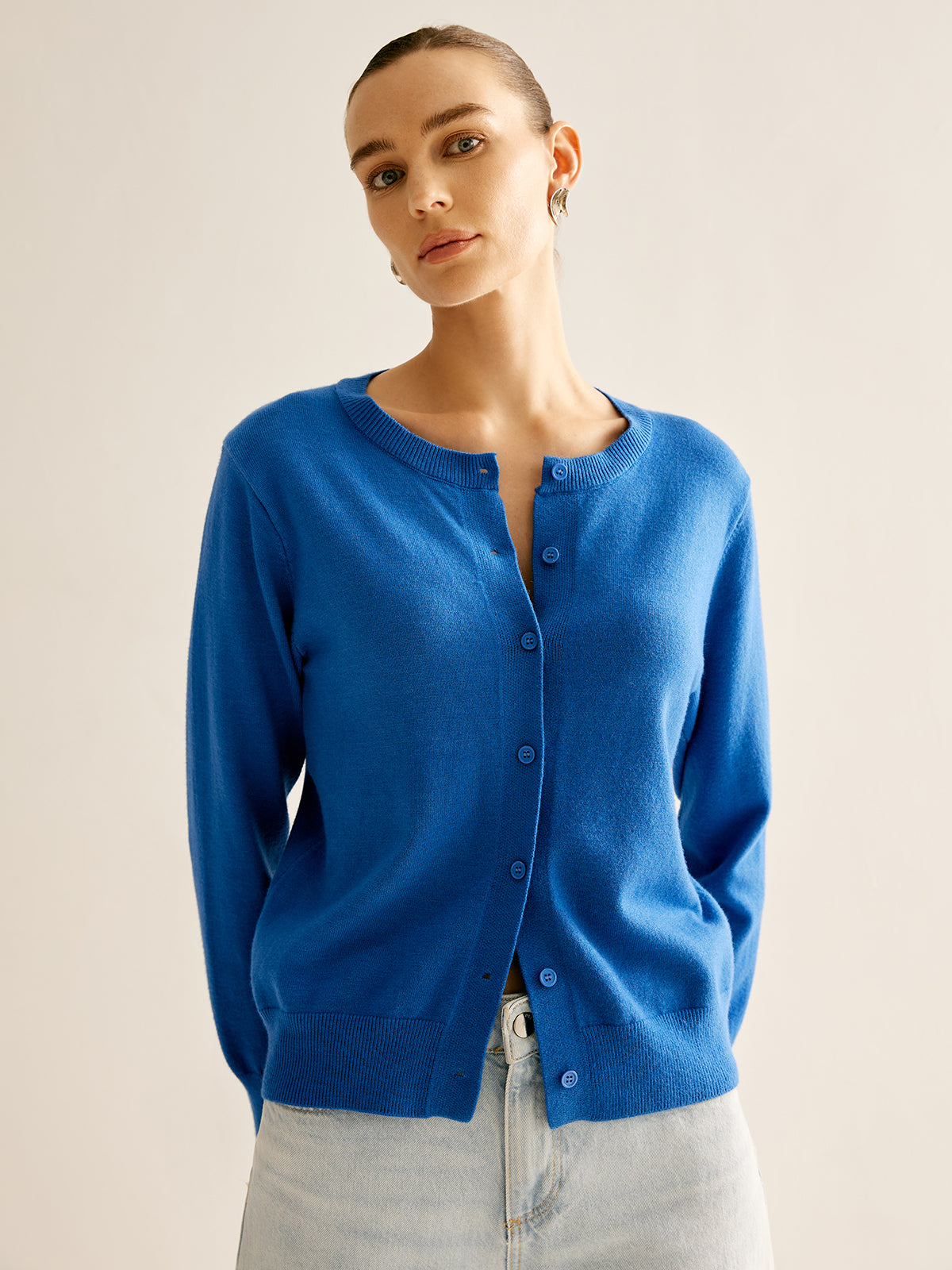 Klassischer Strick Cardigan mit subtiler Eleganz für Damen