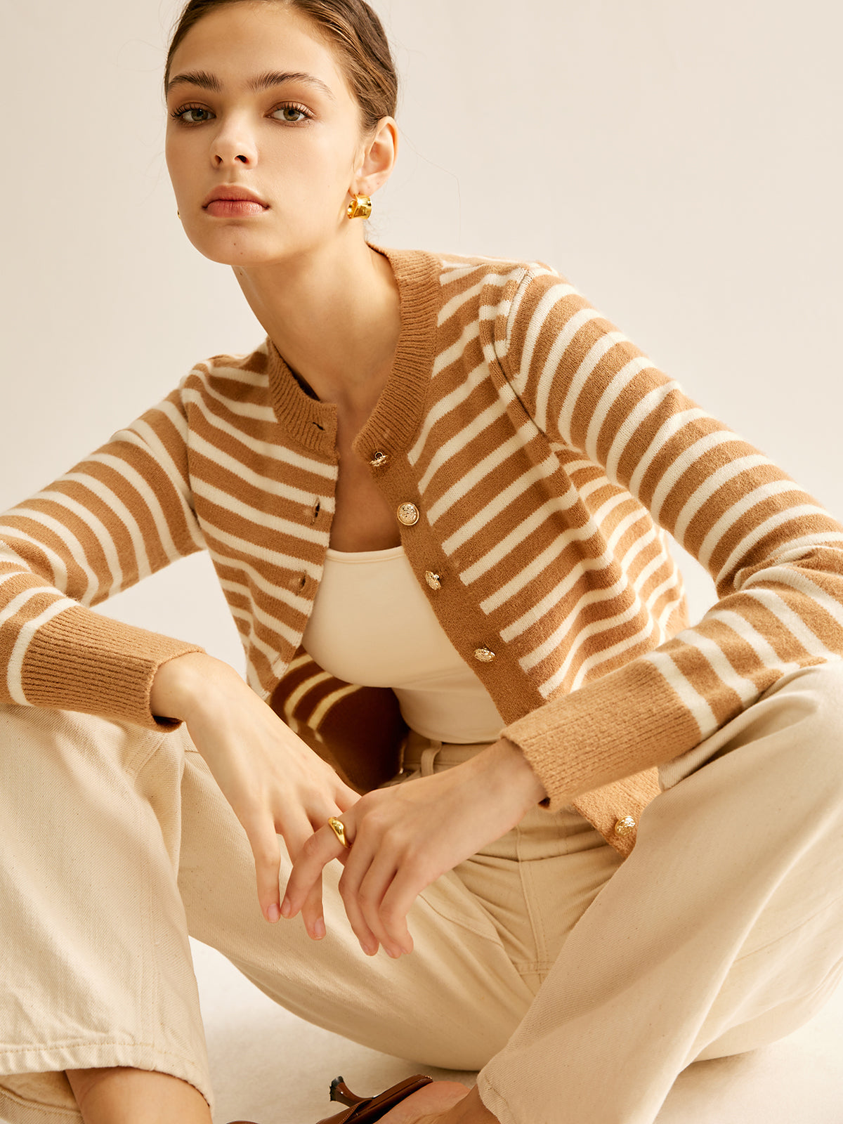 Klassischer gestreifter Cardigan mit zeitlosem Charme für Damen