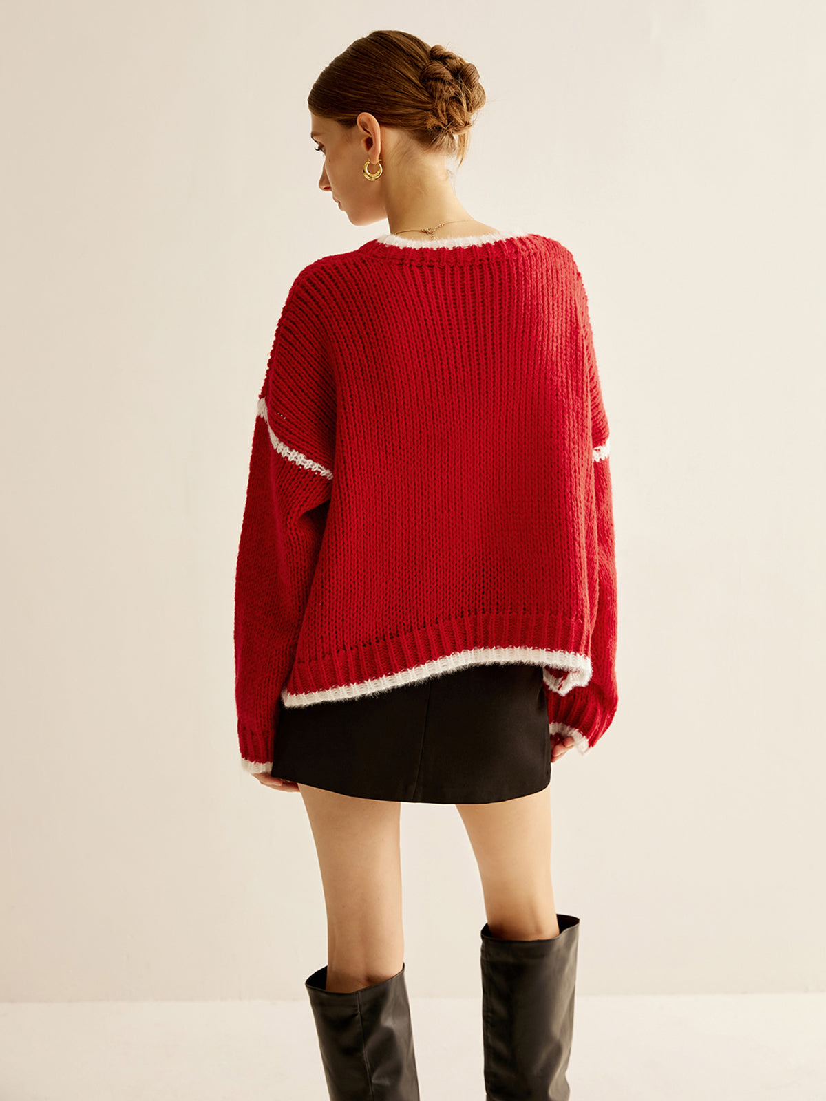 Gestrickter Pullover mit sportlichem Luxus und warmem Strick für Frauen