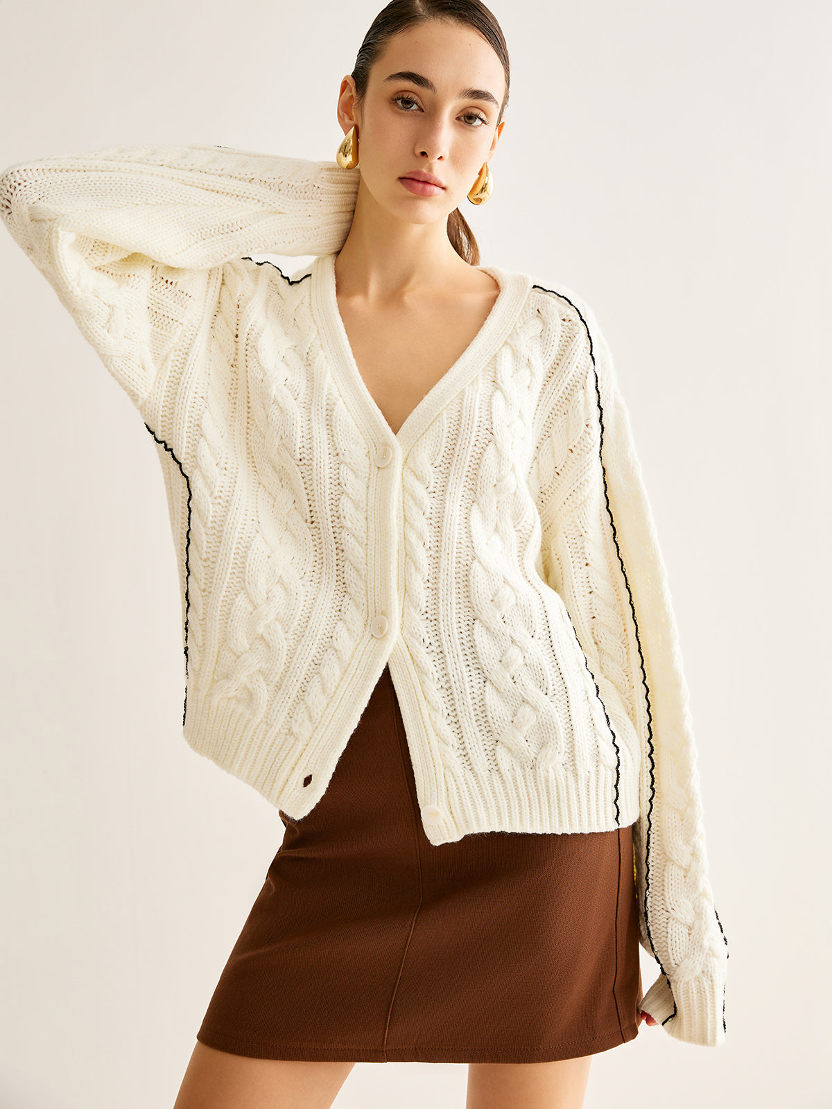 Zopfstrick Cardigan klassisch & warm für Frauen