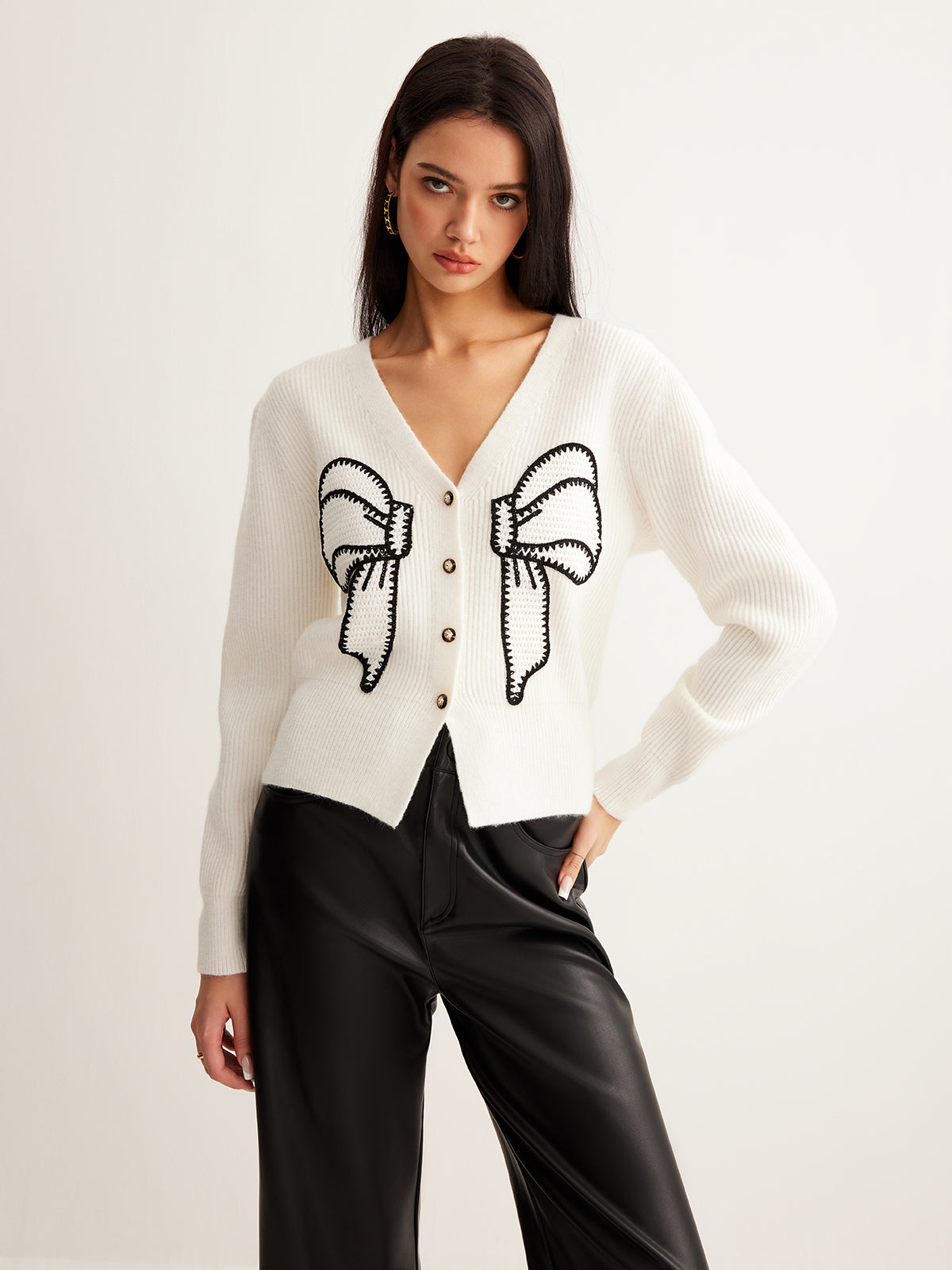Strickcardigan mit Schleifendetail verspielt & elegant für Frauen