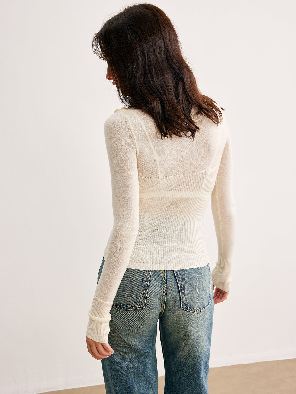 Stricktop mit 3D Blumen romantisch & elegant für Frauen