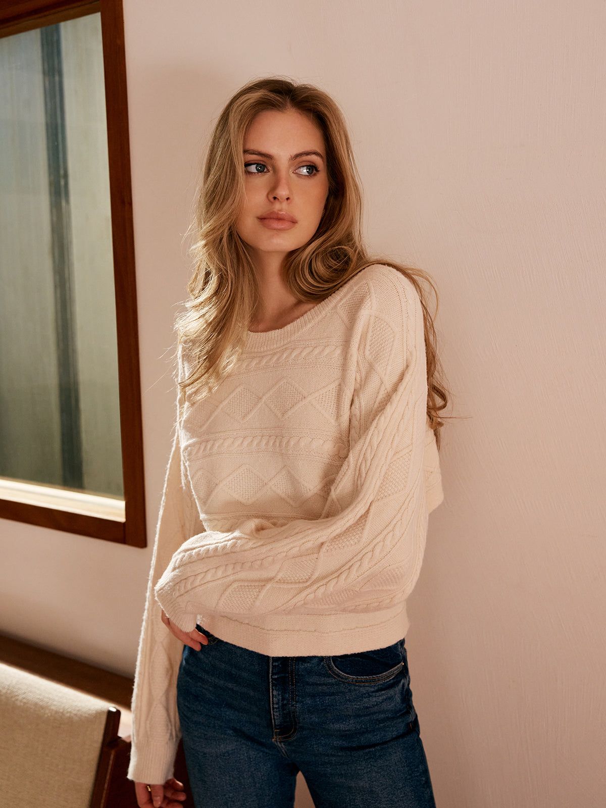 Rückenfreier Pullover mit Schleifendetail für Frauen