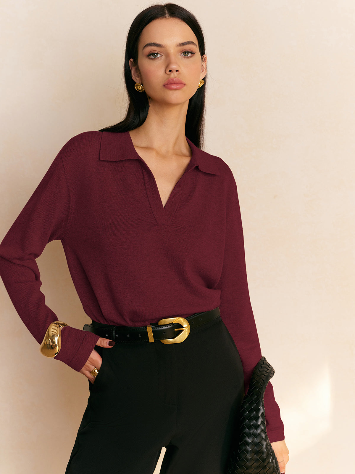Ailith | Freizeit Kragenpullover Pullover