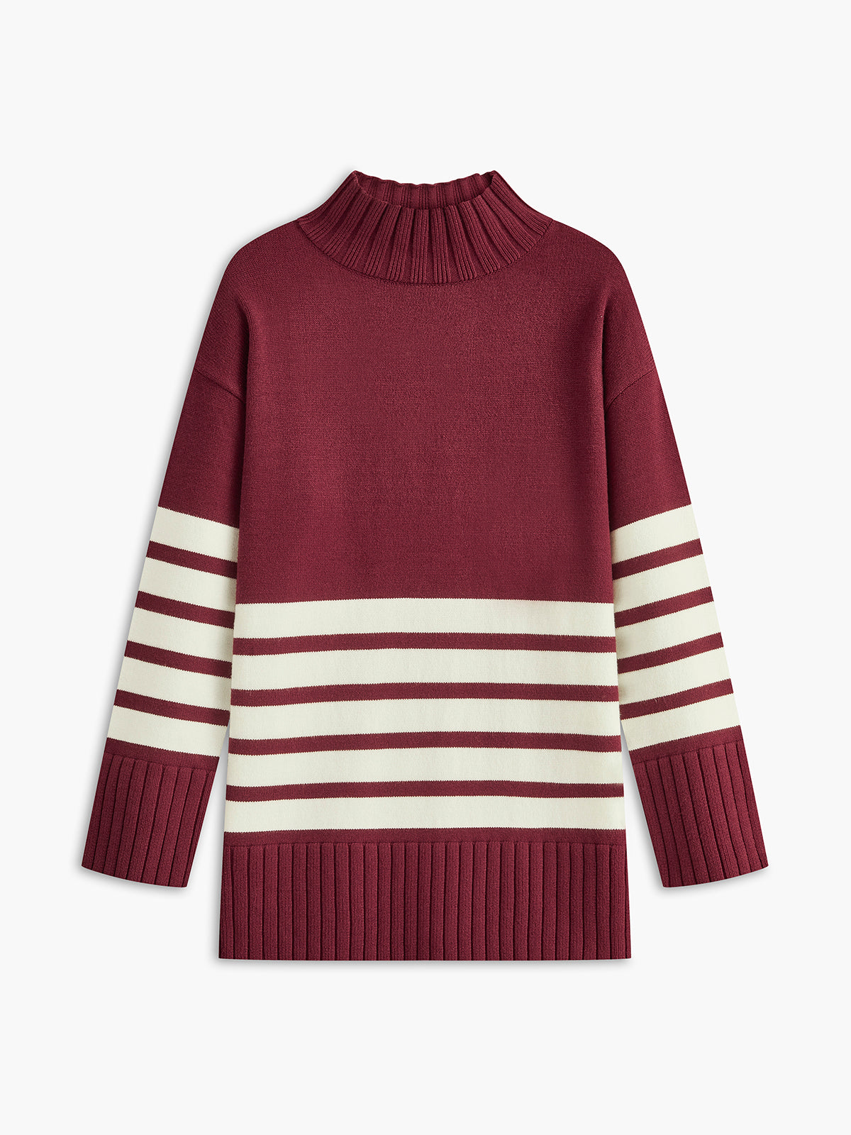 Almeda | Paris Mock Neck Pullover mit Streifen