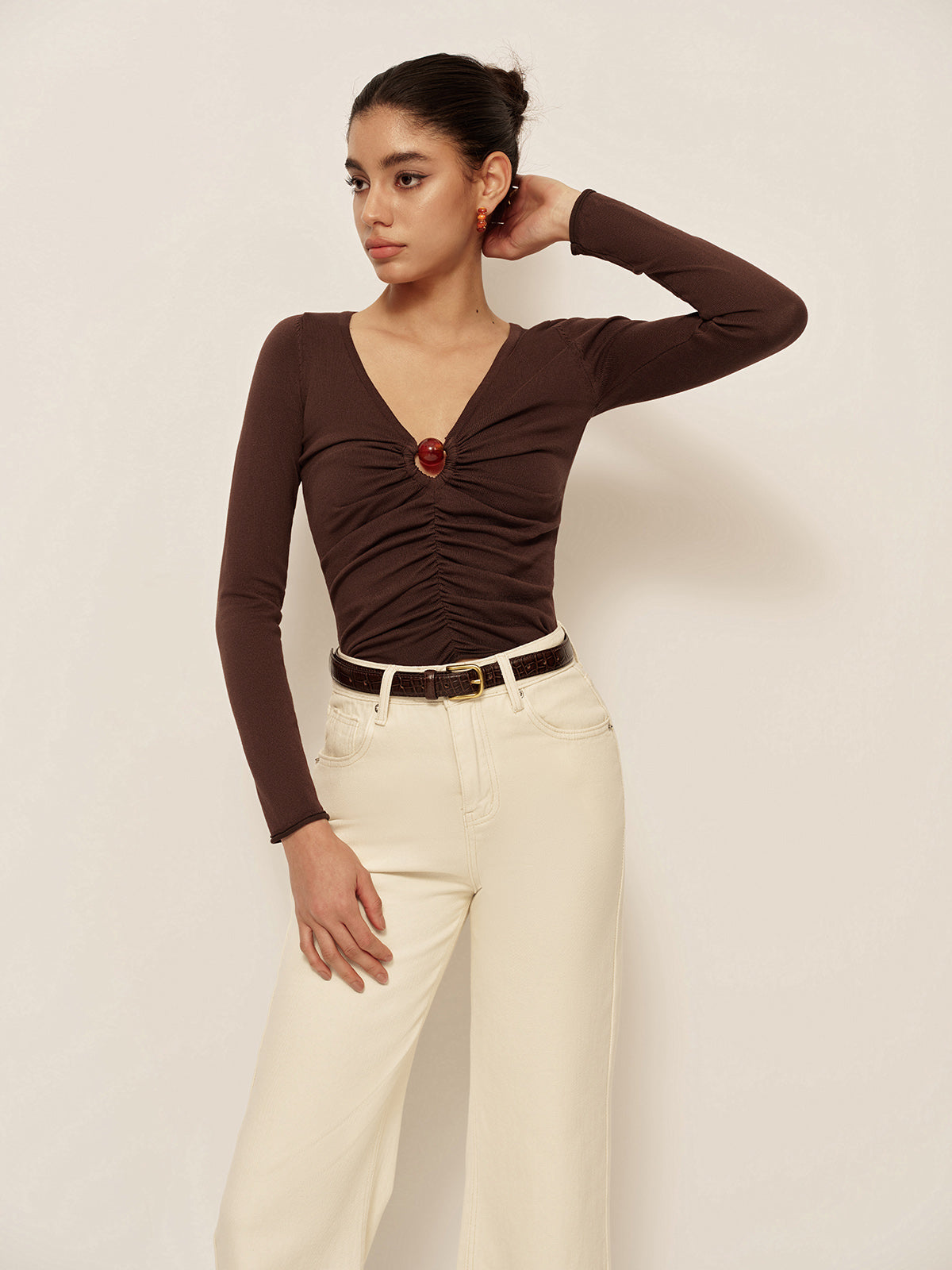 Figurbetontes Top mit minimalistischer Eleganz für Frauen