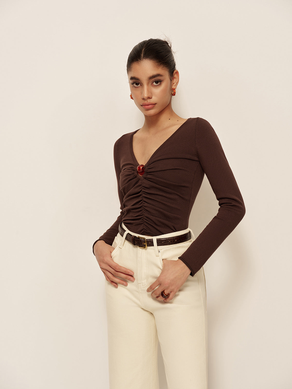 Figurbetontes Top mit minimalistischer Eleganz für Frauen