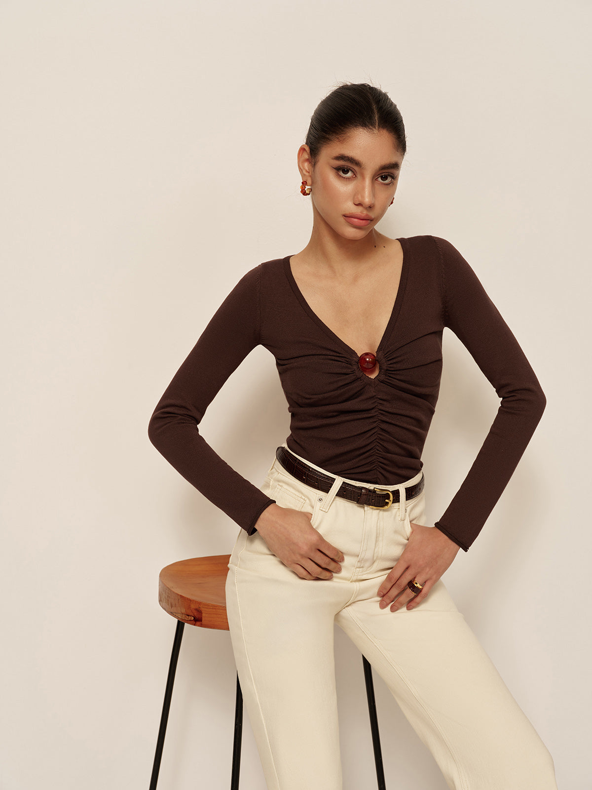 Figurbetontes Top mit minimalistischer Eleganz für Frauen
