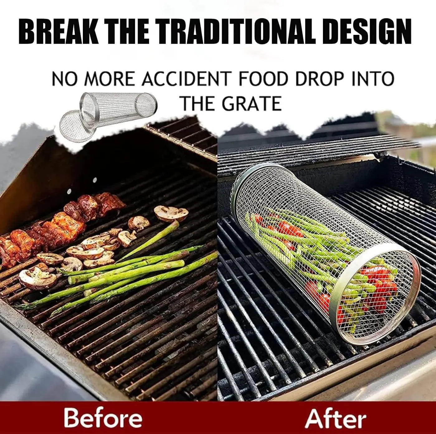 Zylindrischer Grillkorb – Mehr grillen, nichts verlieren product image 2